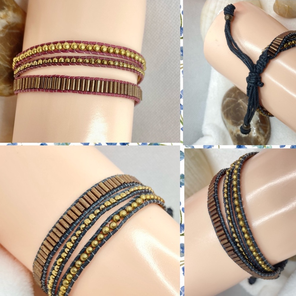 4pcs Unique Handmade Layered String Bracelet Set - Picture 4 of 5